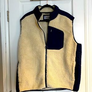 Mens XL Lands End Sherpa Vest